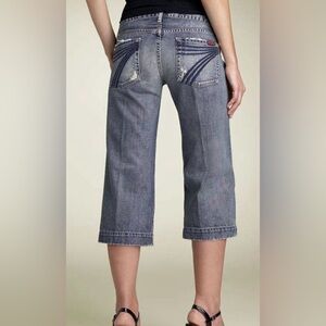 7 FOR ALL MANKIND Denim Crop Dojo Capri Low Rise Jeans Size 28